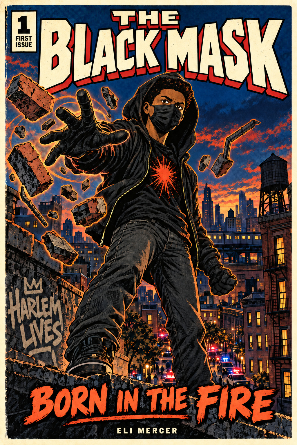 Cover of The Black Mask #1: Born in the Fire by Eli Mercer